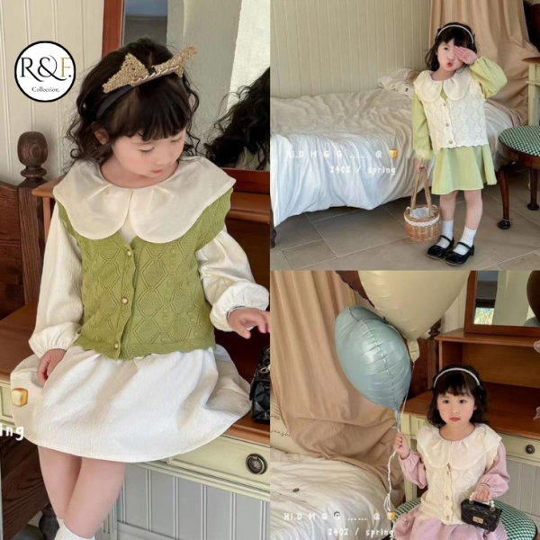 Setelan Dress Rajut Anak Model Vintage