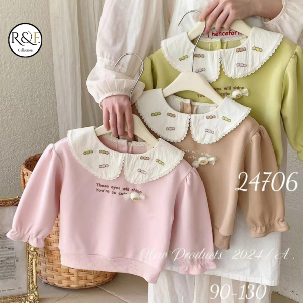 Sweater Anak dengan Kerah Bordir